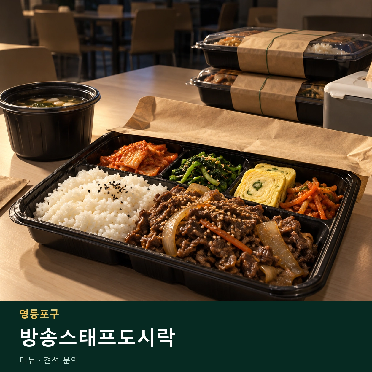 영등포구 방송스태프도시락 메뉴와 주문 목적 안내 이미지