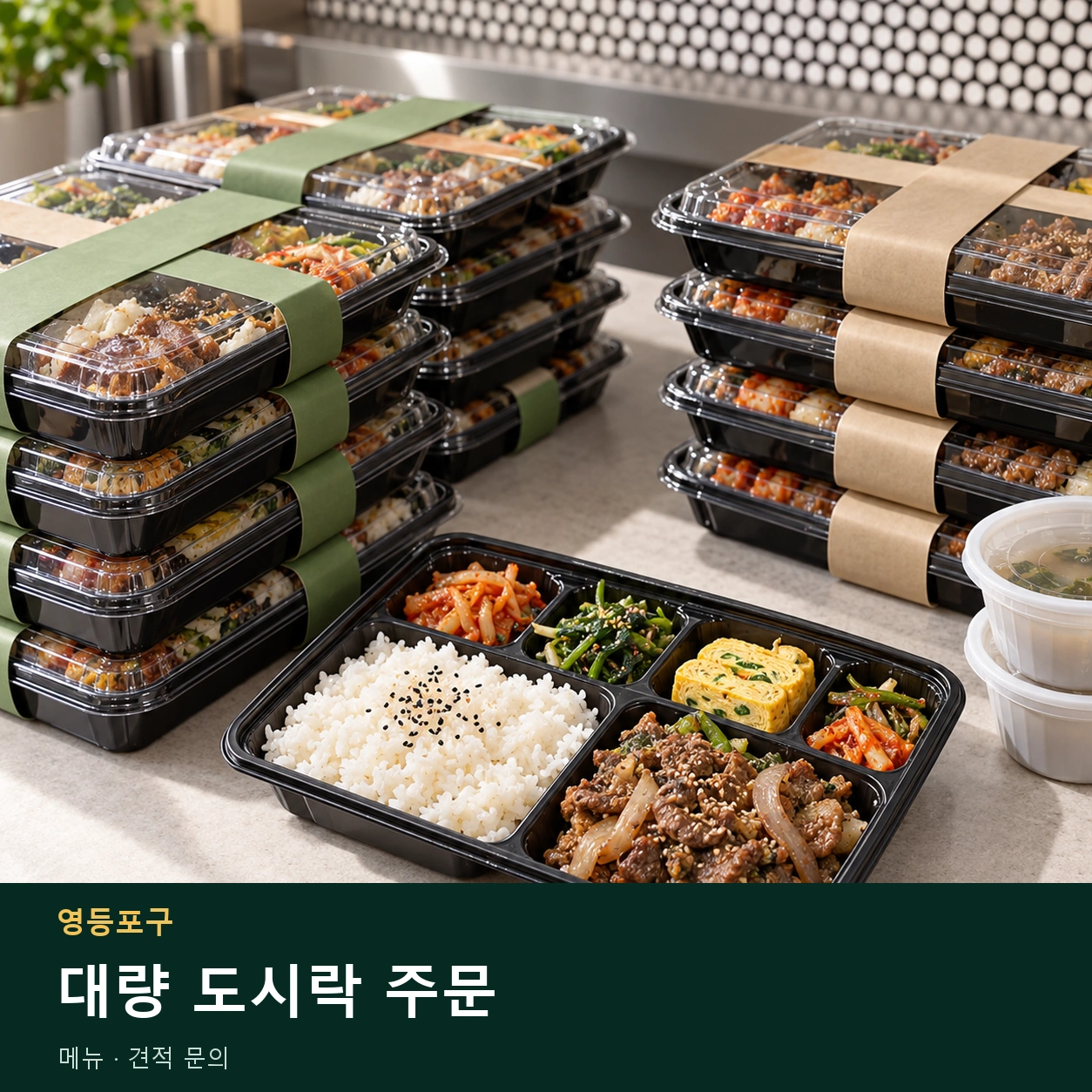 영등포구 대량 도시락 주문 메뉴와 주문 목적 안내 이미지
