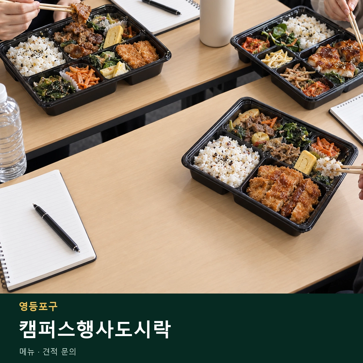 영등포구 캠퍼스행사도시락 메뉴와 주문 목적 안내 이미지