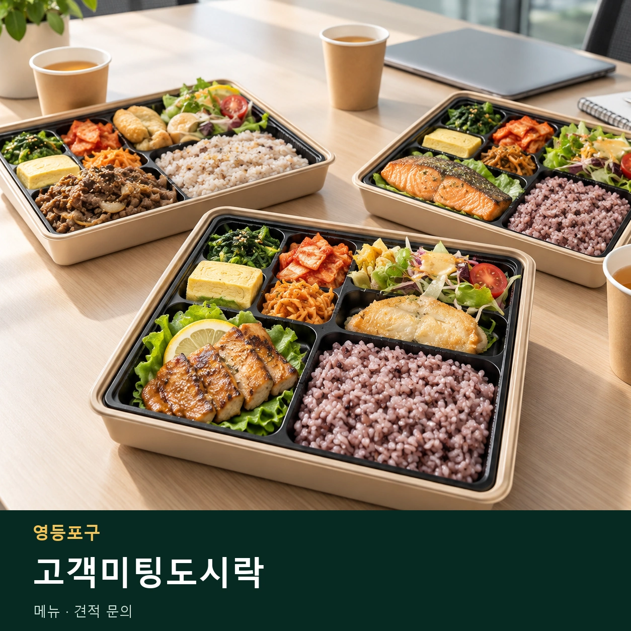 영등포구 고객미팅도시락 메뉴와 주문 목적 안내 이미지