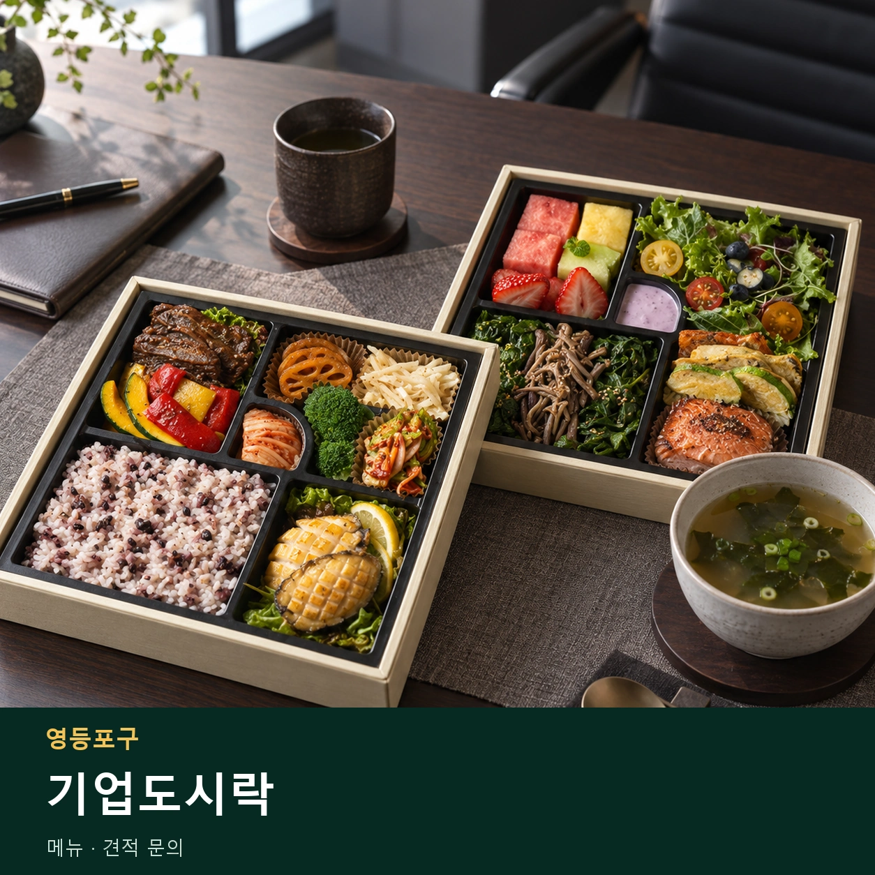 영등포구 기업도시락 메뉴와 주문 목적 안내 이미지