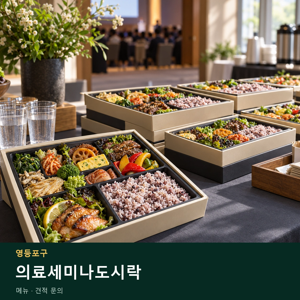 영등포구 의료세미나도시락 메뉴와 주문 목적 안내 이미지