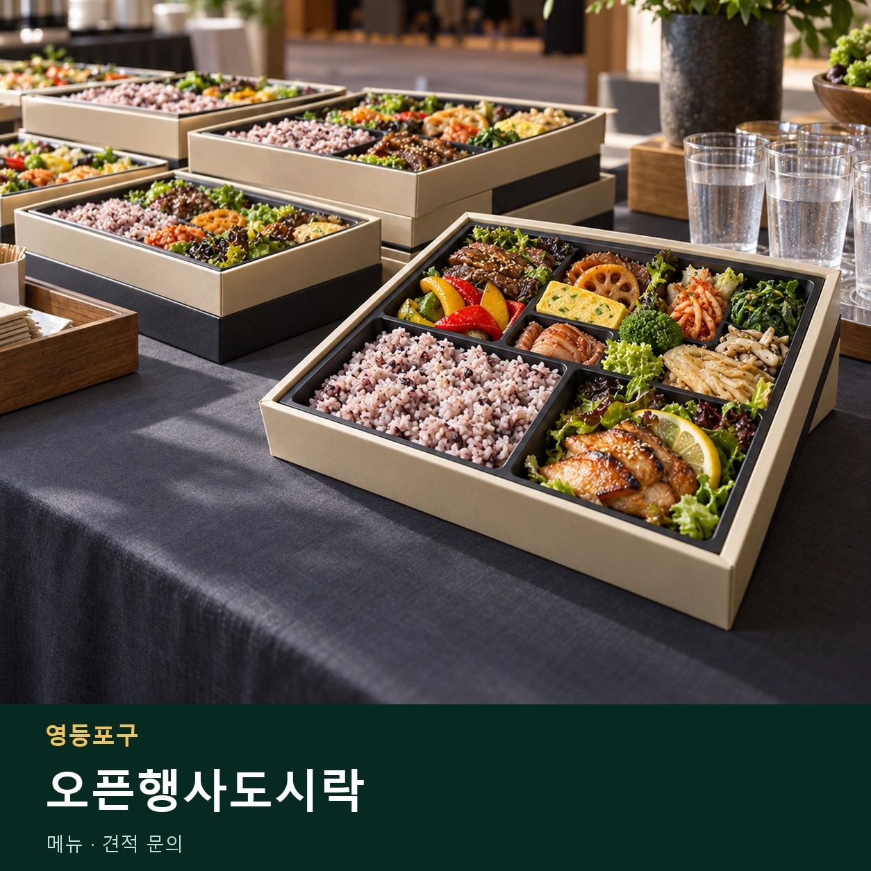영등포구 오픈행사도시락 메뉴와 주문 목적 안내 이미지