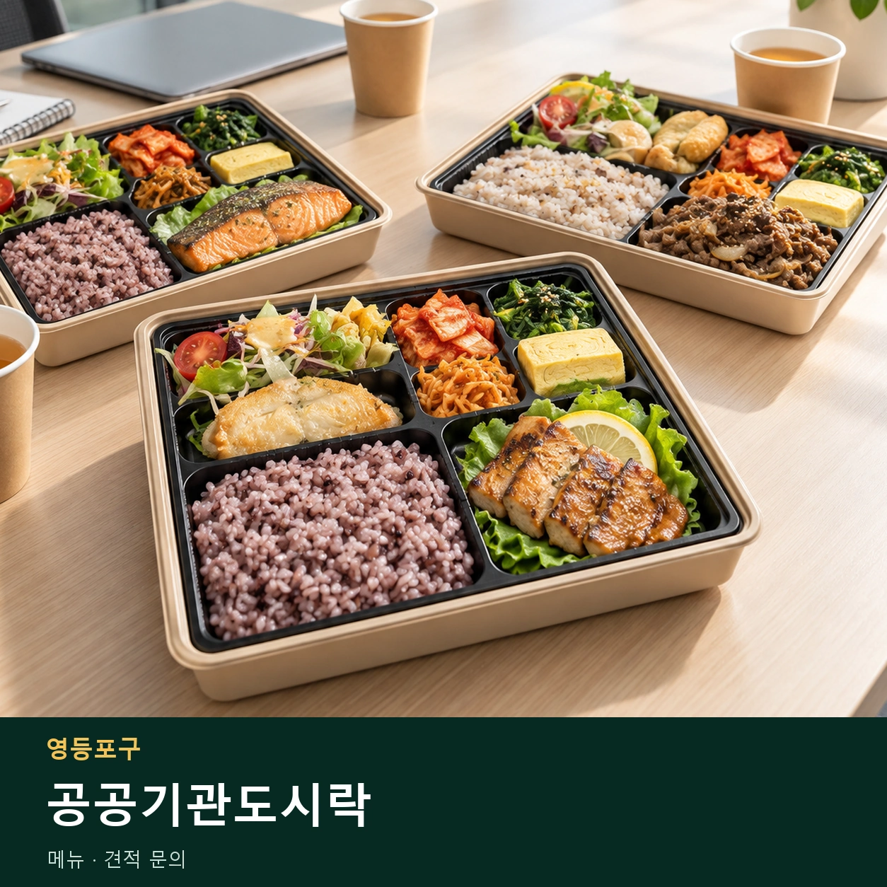 영등포구 공공기관도시락 메뉴와 주문 목적 안내 이미지