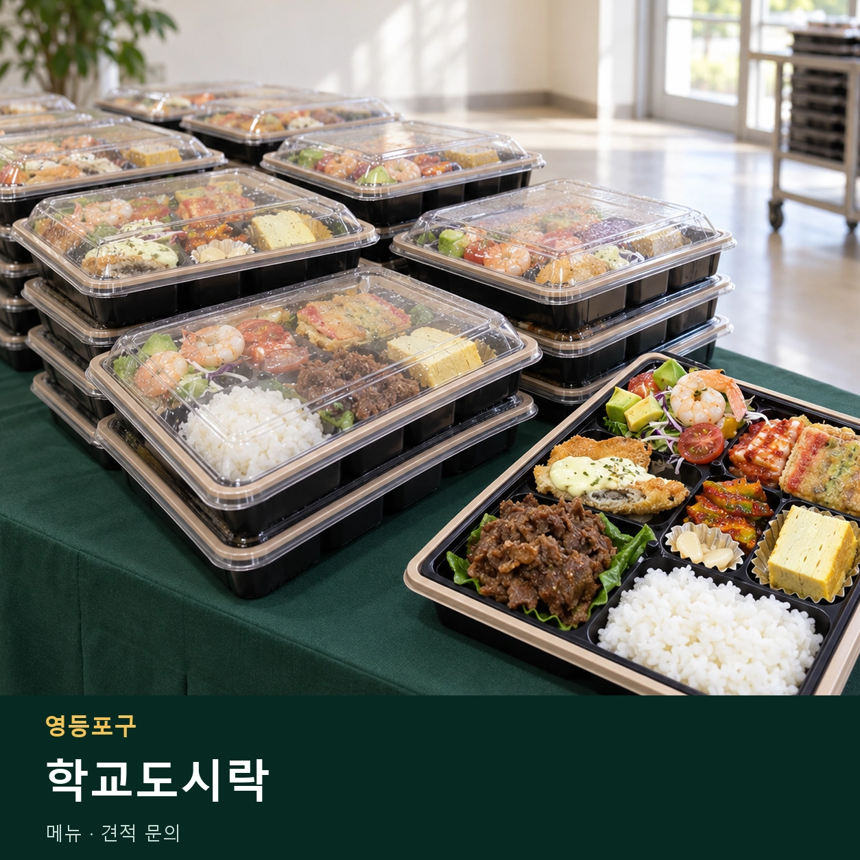 영등포구 학교도시락 메뉴와 주문 목적 안내 이미지