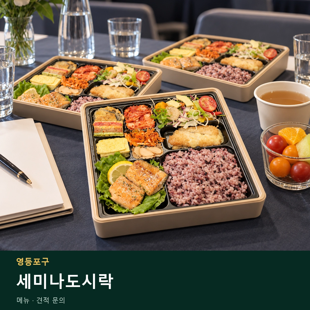 영등포구 세미나도시락 메뉴와 주문 목적 안내 이미지