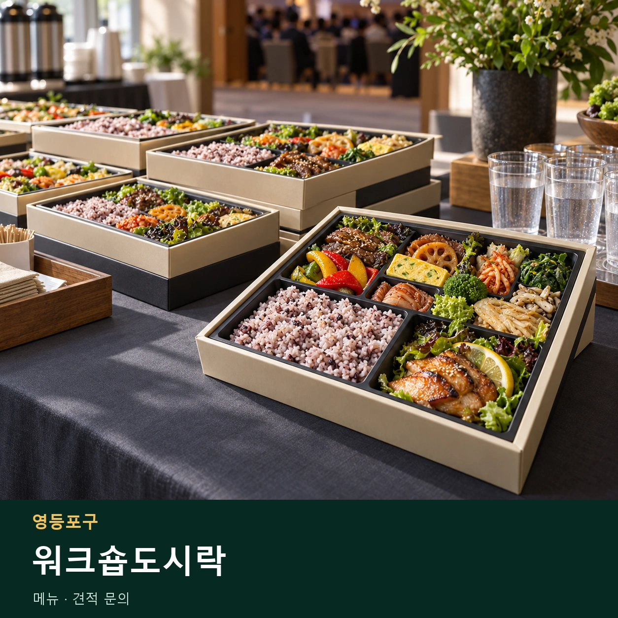 영등포구 워크숍도시락 메뉴와 주문 목적 안내 이미지